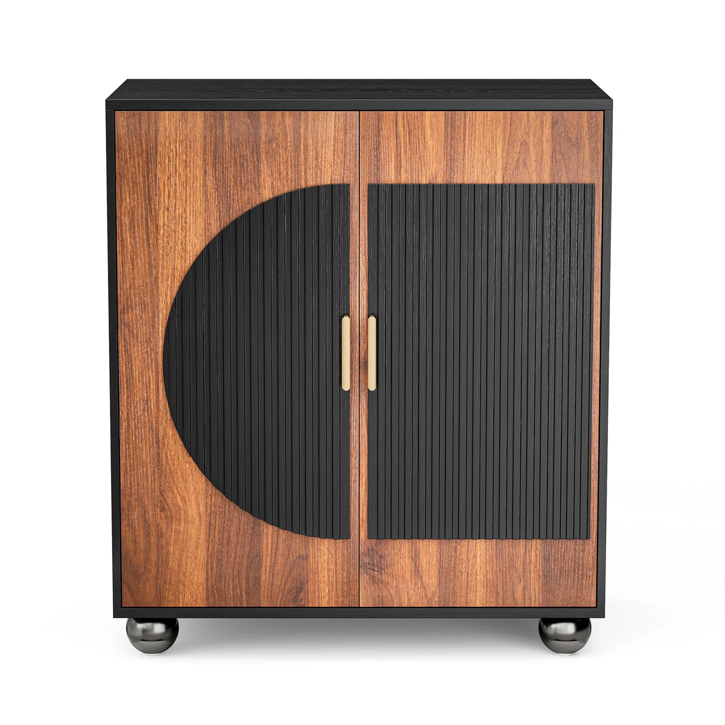 Fluted Modular Credenza Buffet Cabinet With Storage