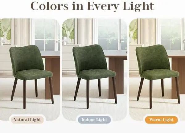 XMSJ Set Of 6 Modern Dining Chairs With PU Leather Padded Seat And Wooden Legs