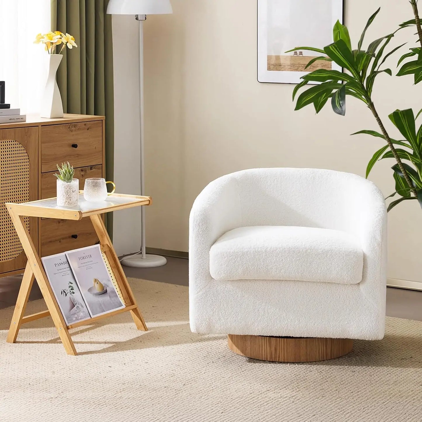 360-Degree Swivel Accent Chairs Set of 2 With Engineered Wood