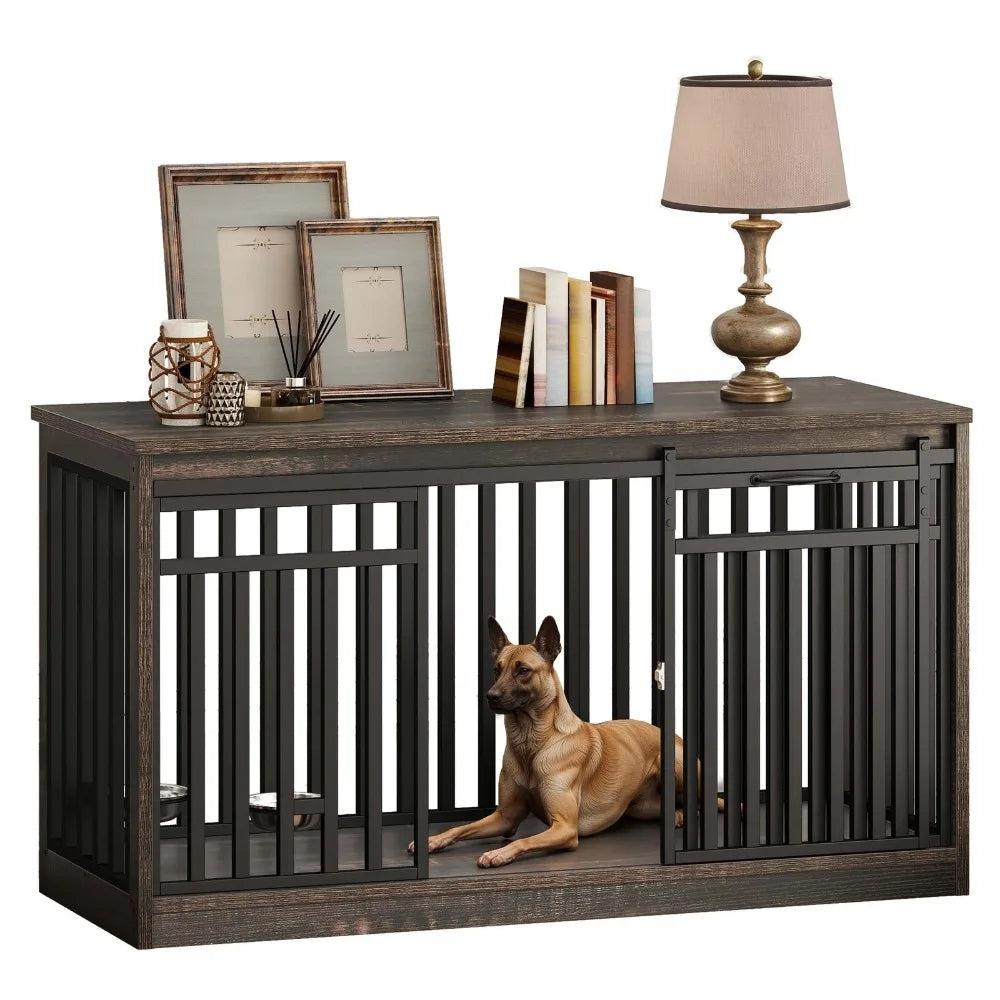 Durable Metal Dog Crate Kennel With Sliding Door MultiFunctional Furniture