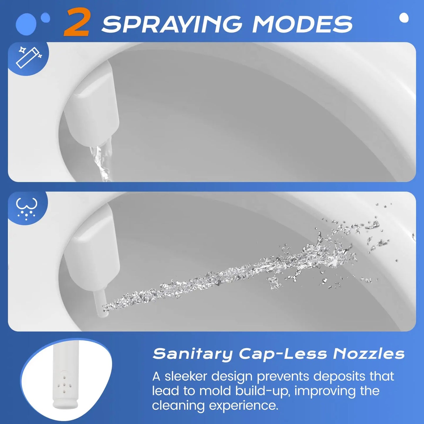 Ultra Slim Bidet Attachment With Dual Nozzle For Toilet