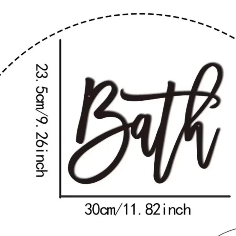 HELLOYOUNG Bath Metal Word Wall Sign For Powder Room