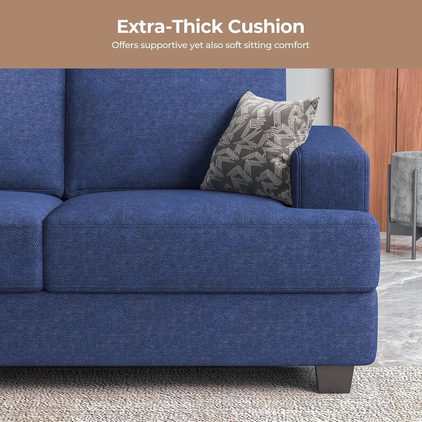 Modern Sofa With Deep Seats For Living Room Easy Assembly