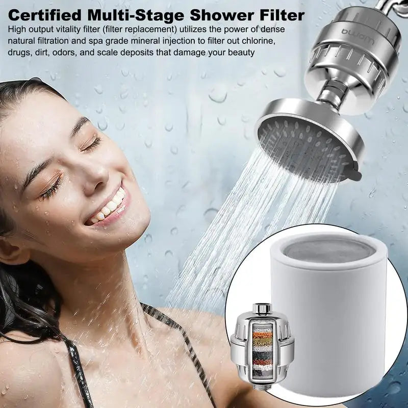 Shower Filter Replacement 15-Level Element Removes Residual Chlorine