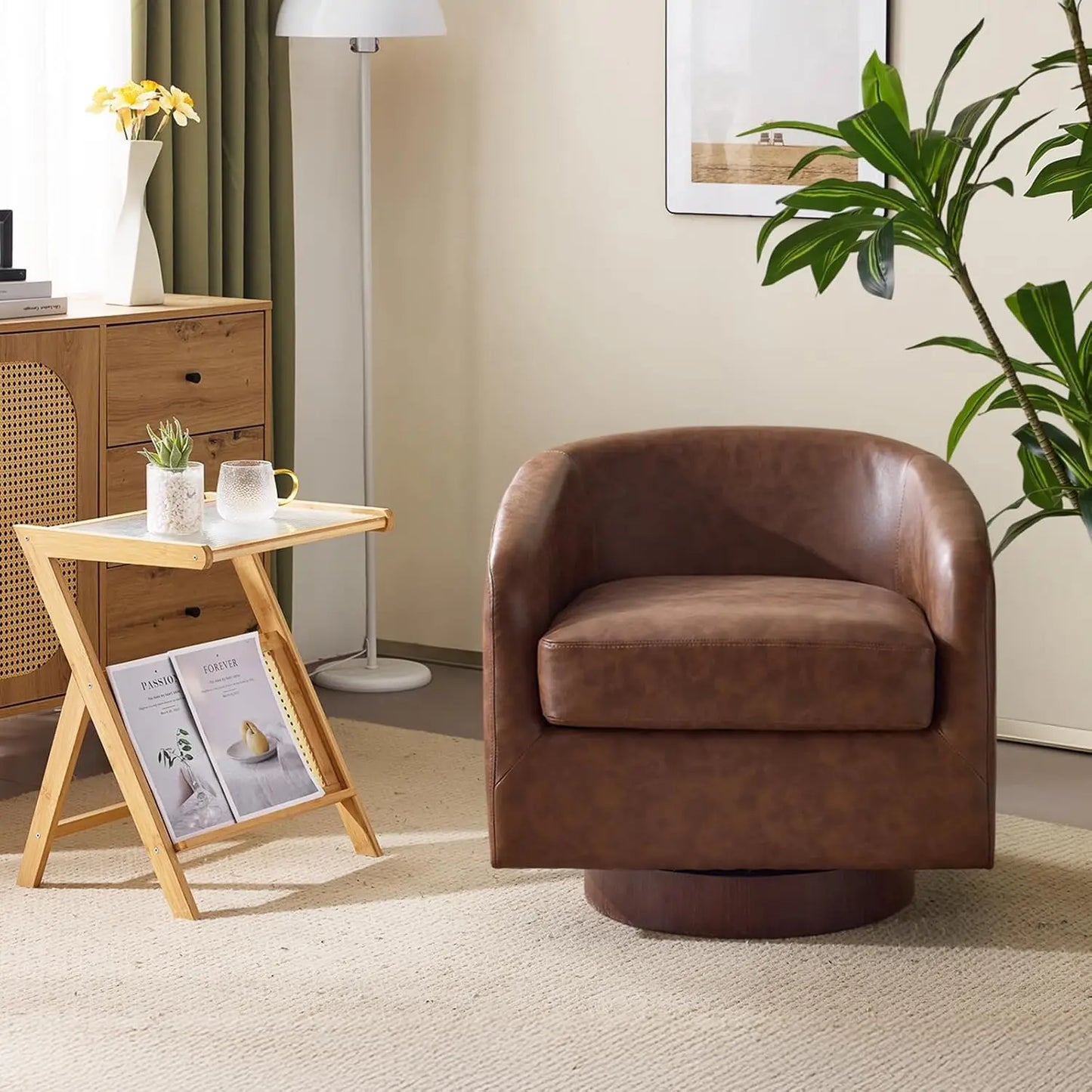 360-Degree Swivel Accent Chairs Set of 2 With Engineered Wood
