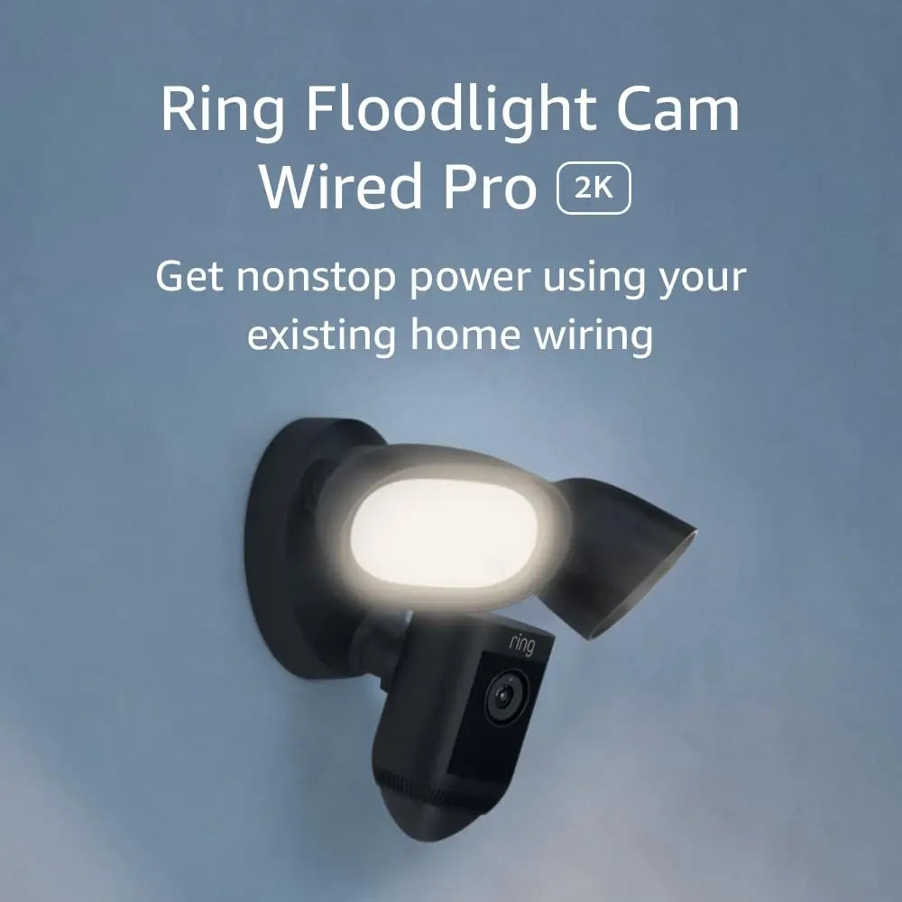 Wired Pro Floodlight Security Camera With 2K Video And Night Vision