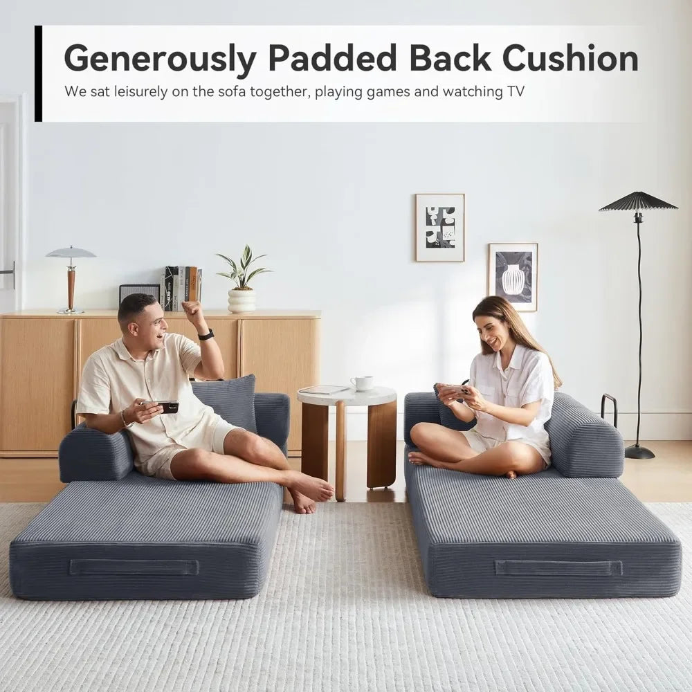 Corduroy Sleeper Sofa Bed Convertible Floor Couch For Living Room
