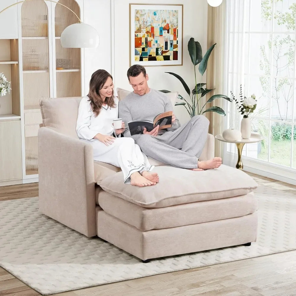 Oversized Chaise Lounge Chair With Ottoman
