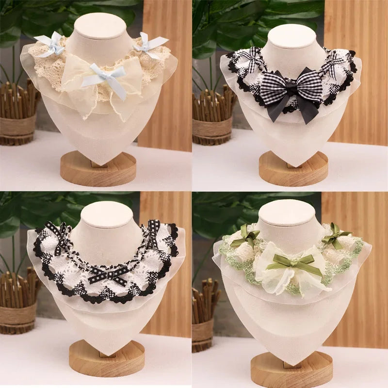 Pet Teddy Lace Bow Water Scarf For Cats And Small Dogs