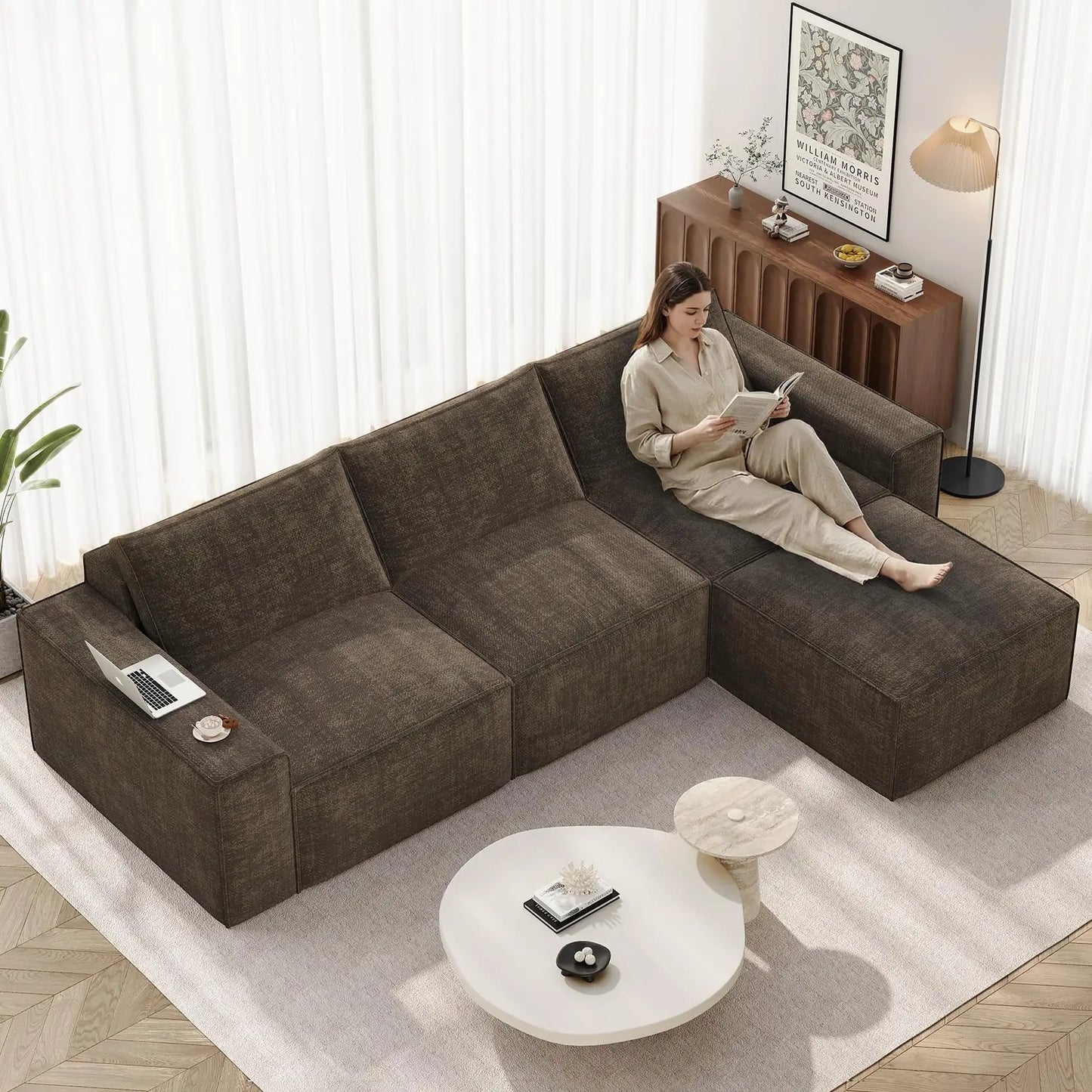 Vesgantti Modular Sectional Sofa With Ottoman L-Shaped