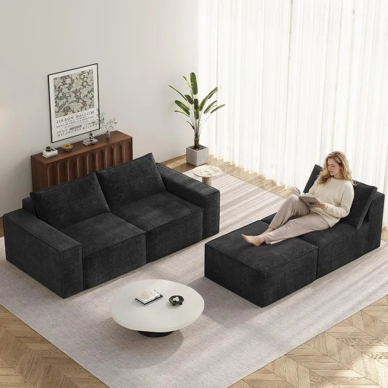 Vesgantti Modular Sectional Sofa With Ottoman L-Shaped