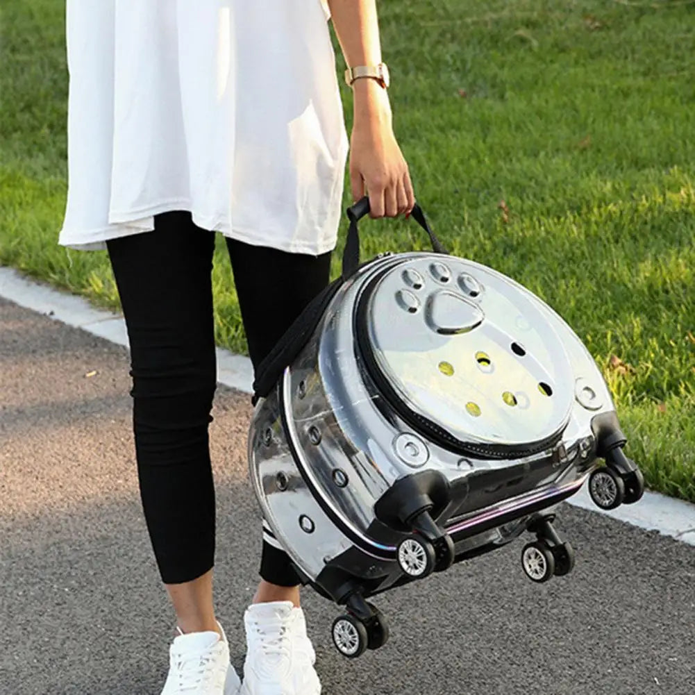 Pet Trolley Case With Ventilation Holes And Silent Wheels