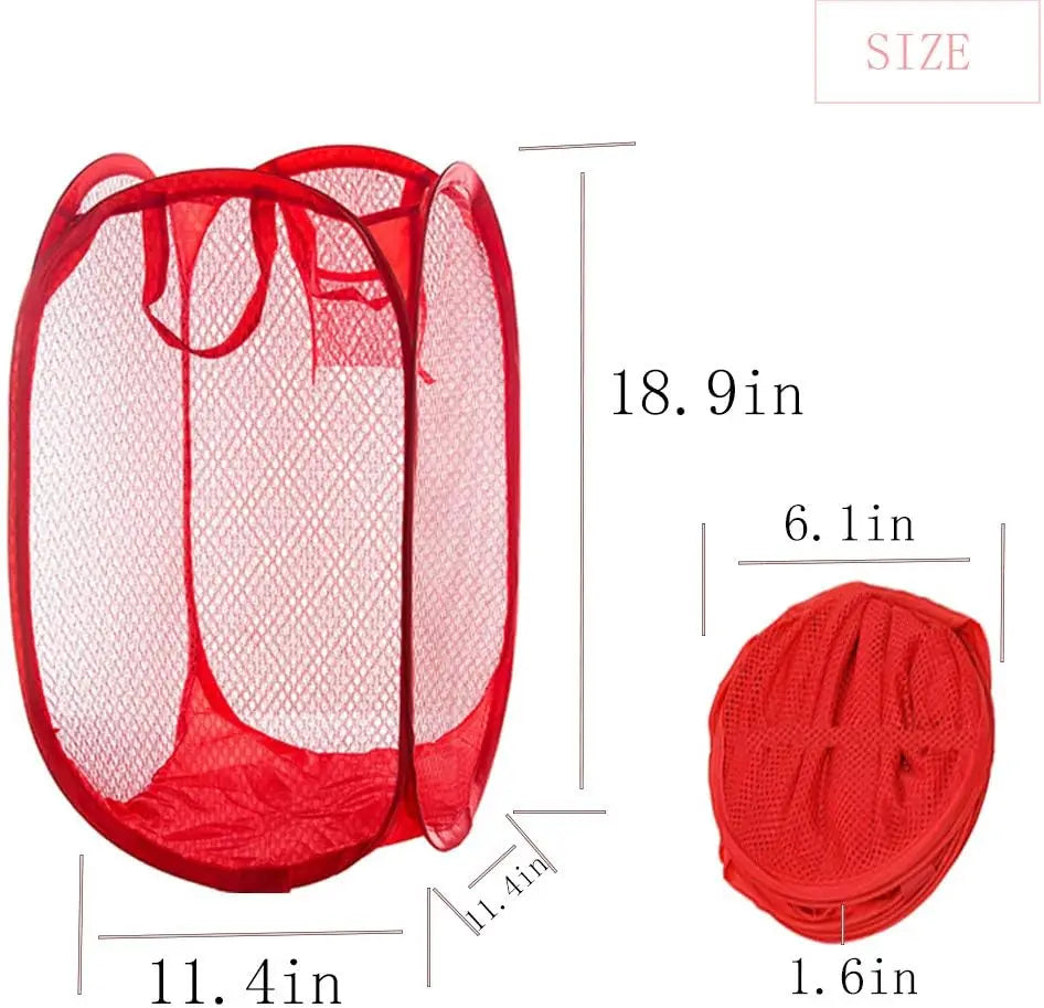 NONECN Mesh Popup Laundry Hamper 4 Pack Foldable Portable Dirty Clothes Baskets