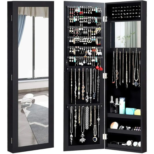 Wall Mounted Jewelry Cabinet With Full Length Mirror