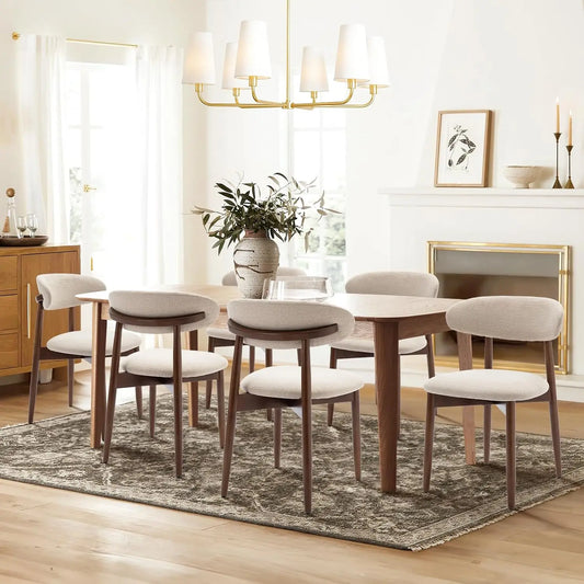XMSJ Modern Upholstered Wooden Dining Chairs Farmhouse Set