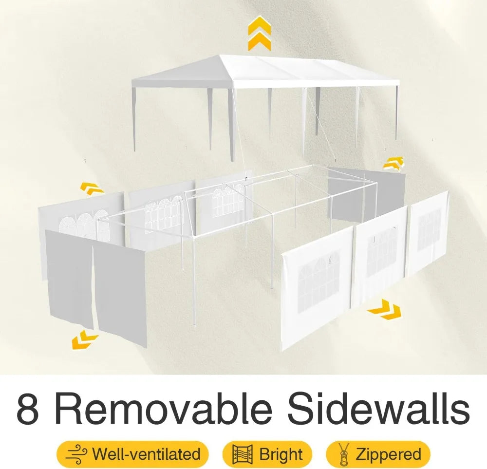 Outdoor Canopy Tent Gazebo Shelter With Removable Side Walls