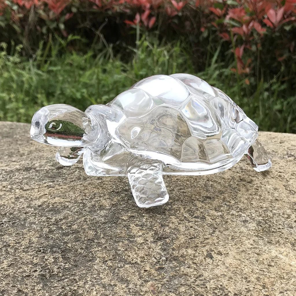 Crystal Tortoise Figurine Feng Shui Ornament For Home Office Decor
