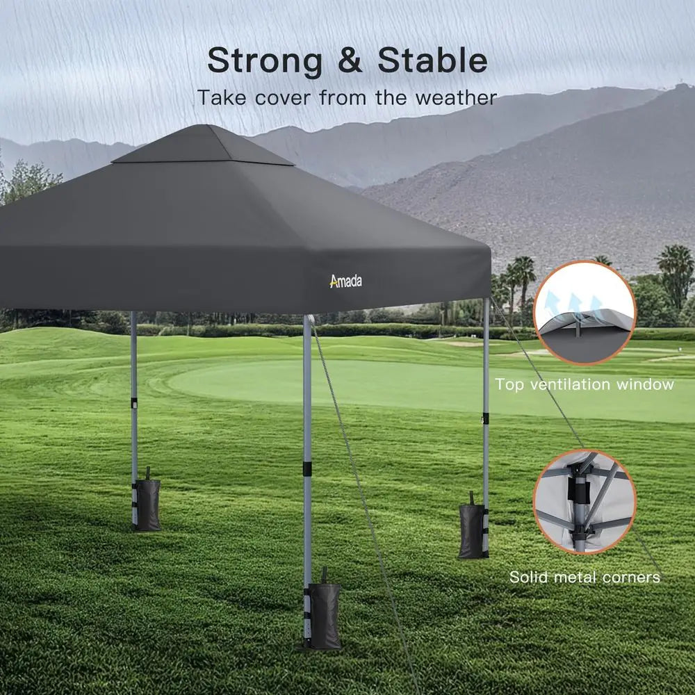 Pop Up Canopy Tent With Easy Setup And Wheeled Shelter