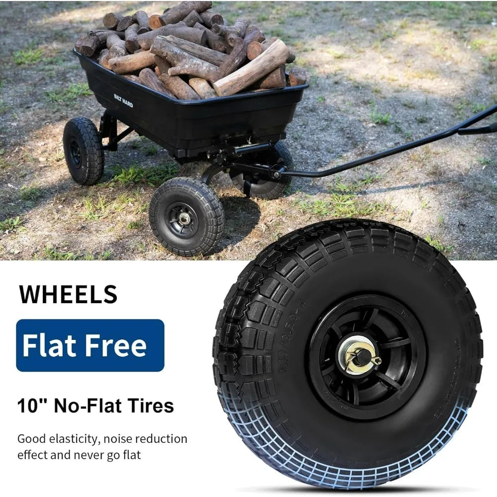 BILT HARD Poly Yard Dump Cart Rotating Handle 600 Lbs
