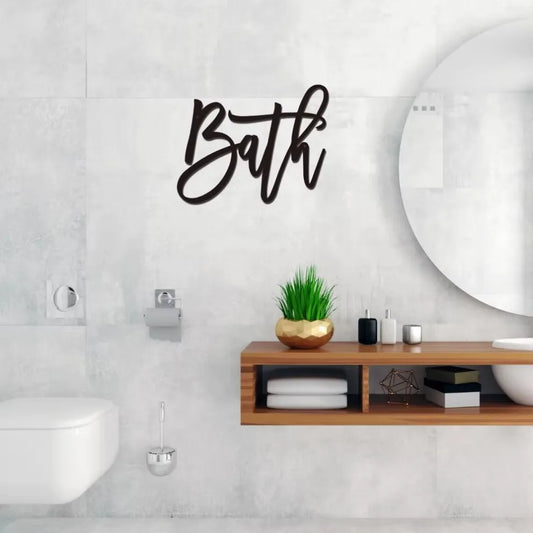 HELLOYOUNG Bath Metal Word Wall Sign For Powder Room