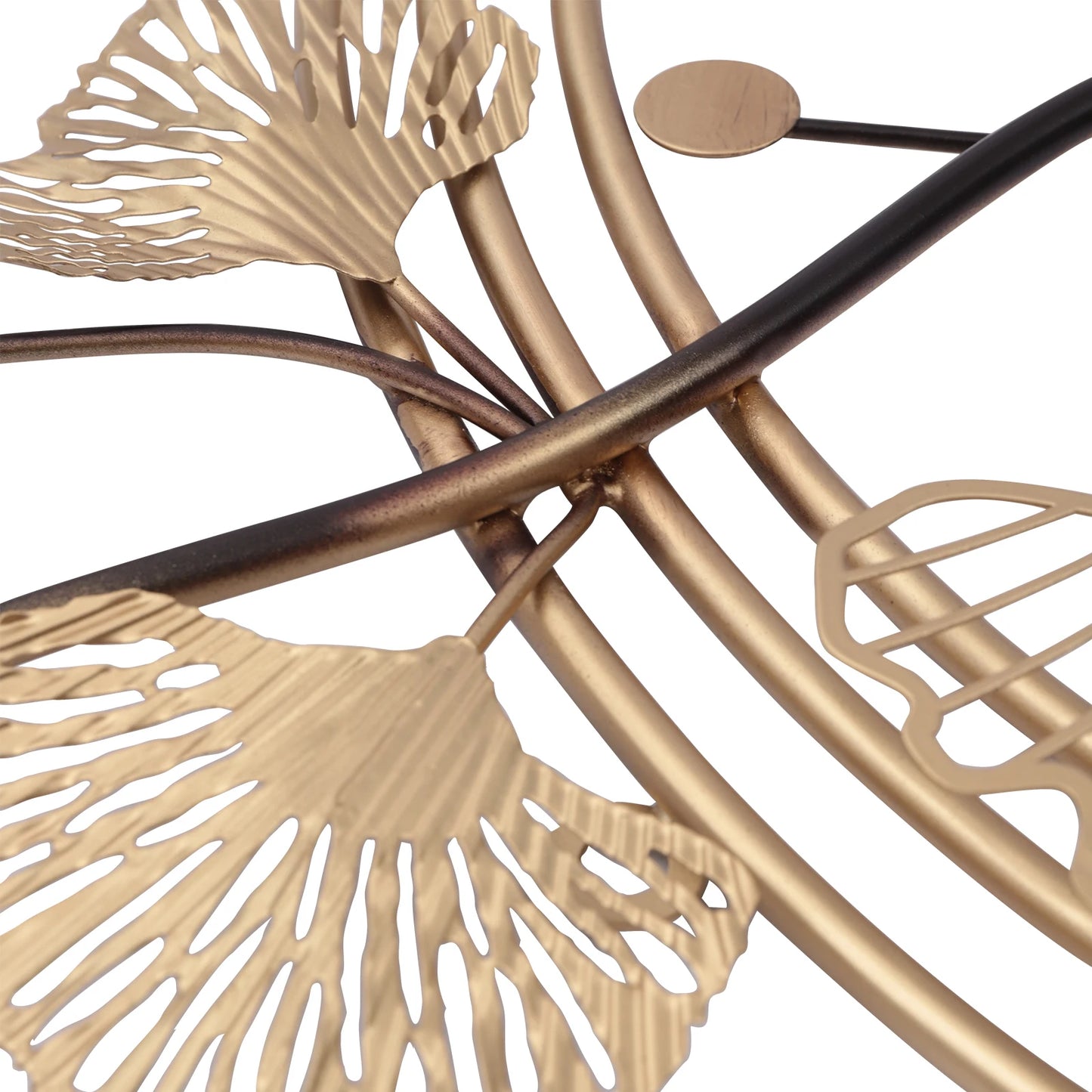3D Ginkgo Tree Leaf Metal Wall Art Modern Luxury Decor