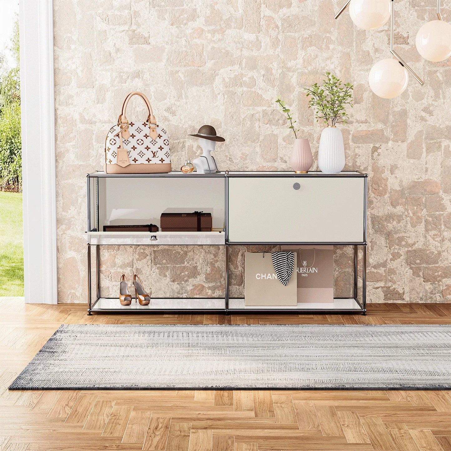 Stainless Steel Storage Cabinet Sideboard For Living Room