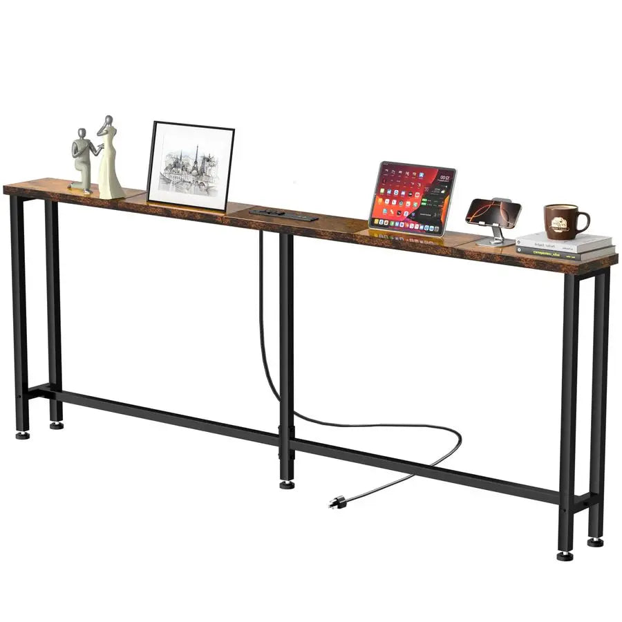 Sofa Table With Built In 2 AC Outlets And 2 USB Ports