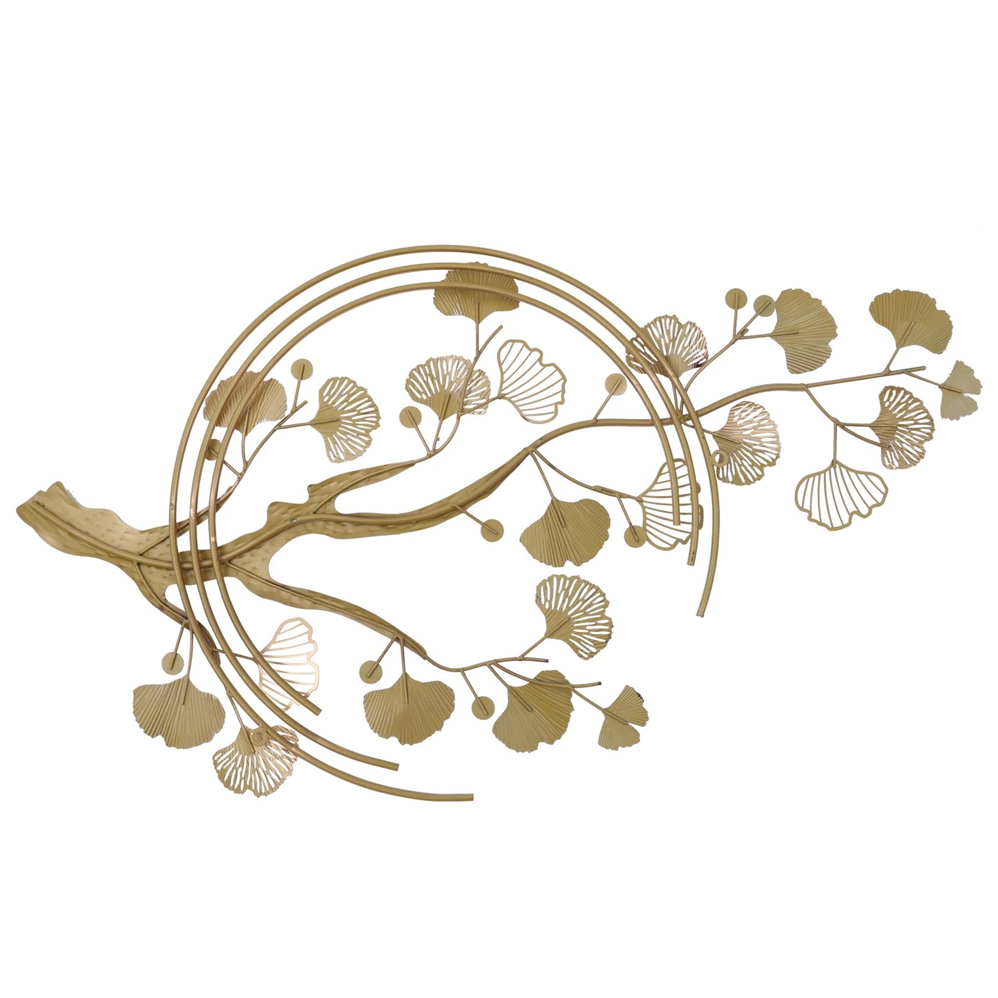 3D Ginkgo Tree Leaf Metal Wall Art Modern Luxury Decor