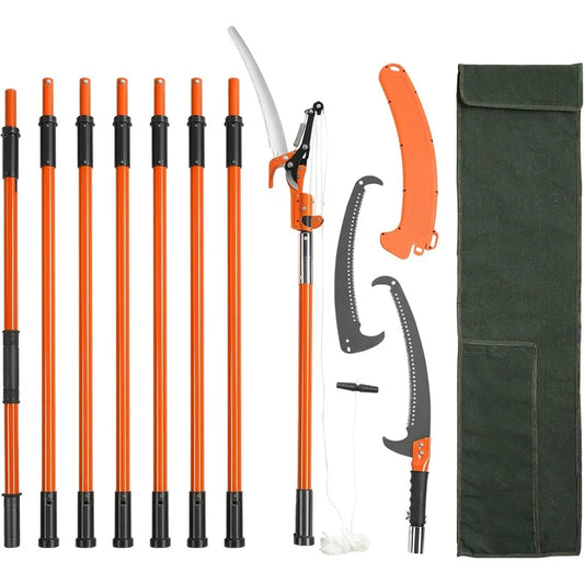VEVOR Extendable Pole Saw With Fiberglass Handles And Steel Blade