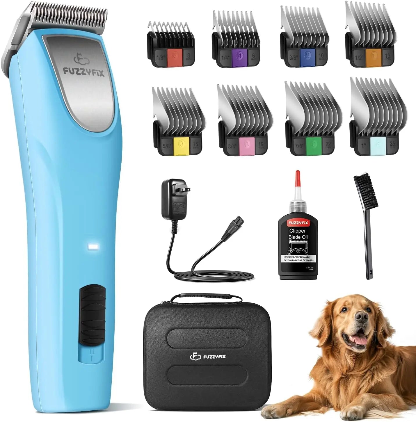 Cordless Dog Clippers With Detachable Blades And Guide Combs