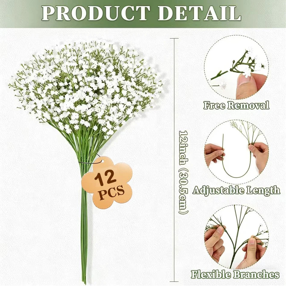 Artificial Babysbreath Flowers Starry Sky White For Wedding Tables Decor