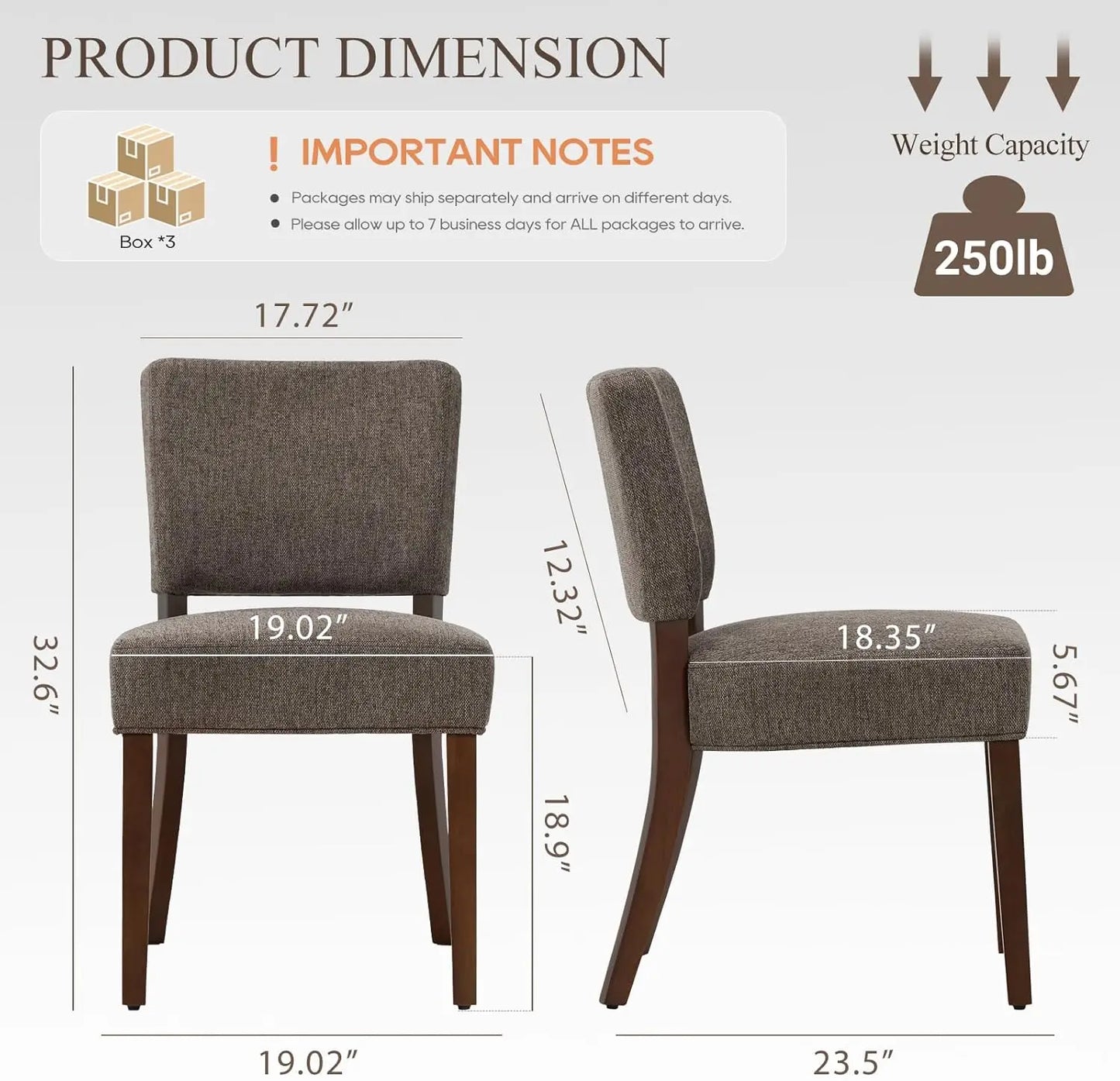 XMSJ Mid Century Dining Chairs Set 6 Upholstered Back