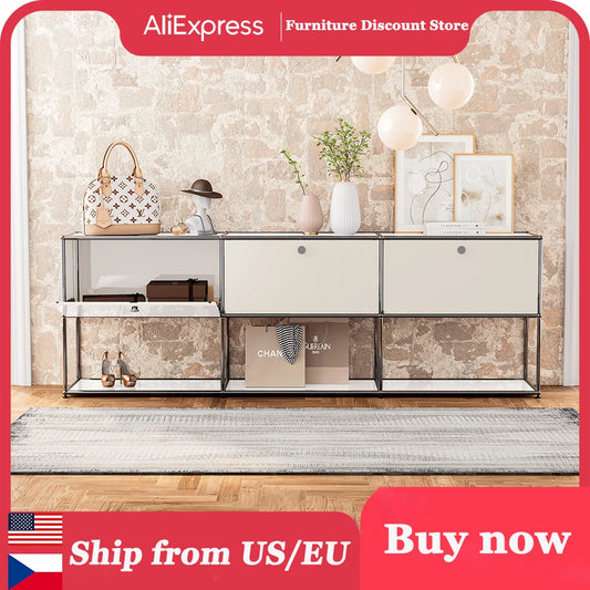 Stainless Steel Storage Cabinet Sideboard For Living Room