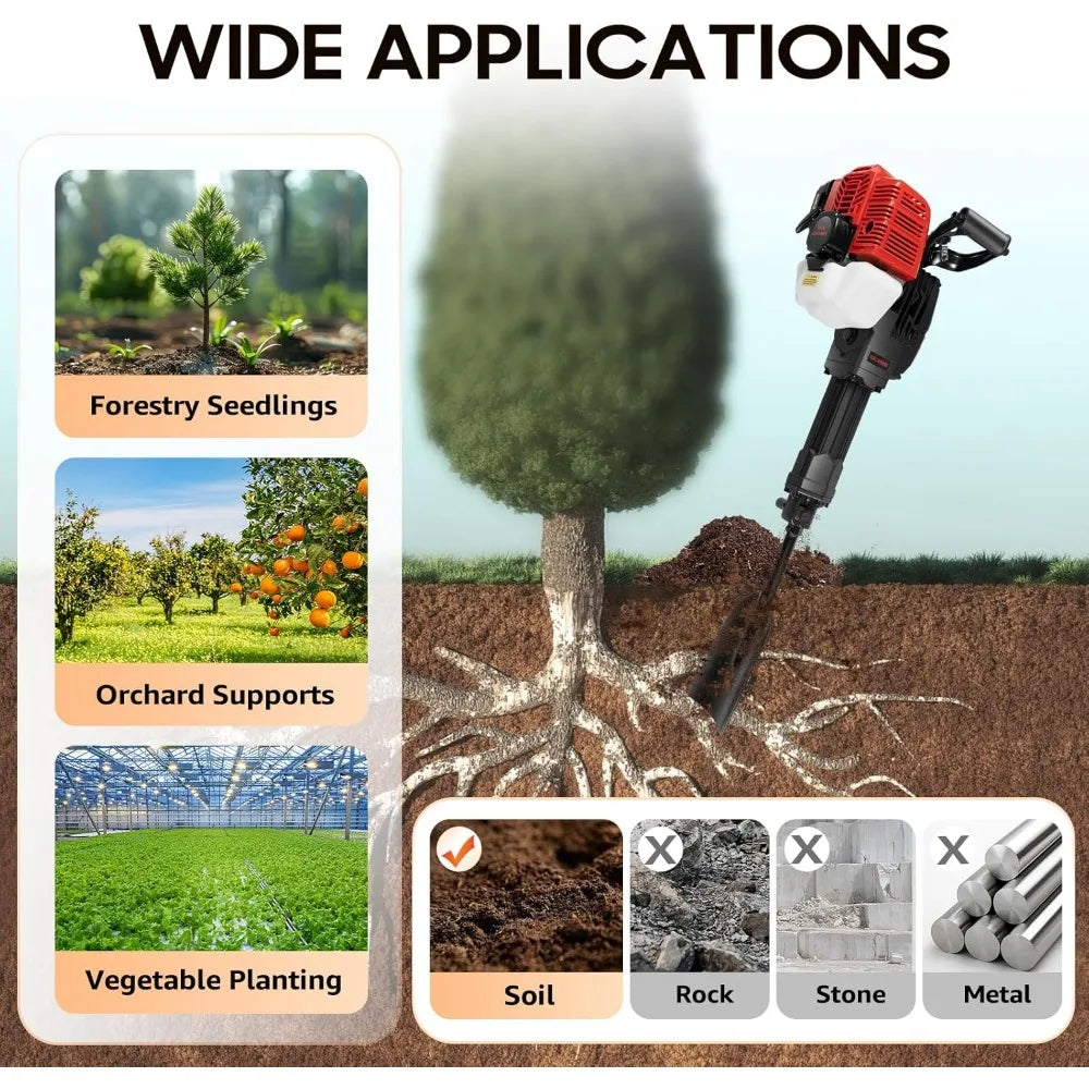 Handheld Gas Powered Trencher Digger For Garden And Tree Roots