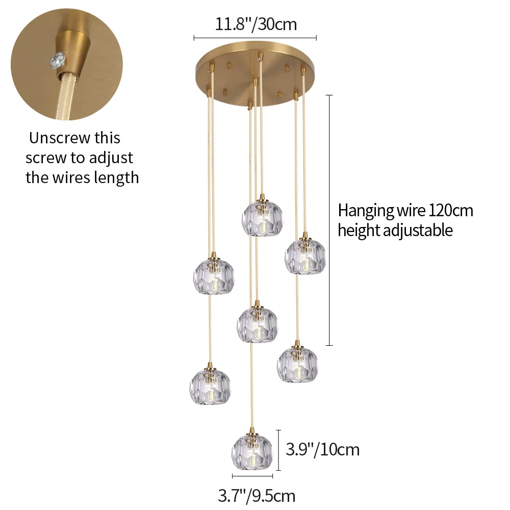 Vetrulus Crystal Pendant Ceiling Light Modern Chandelier