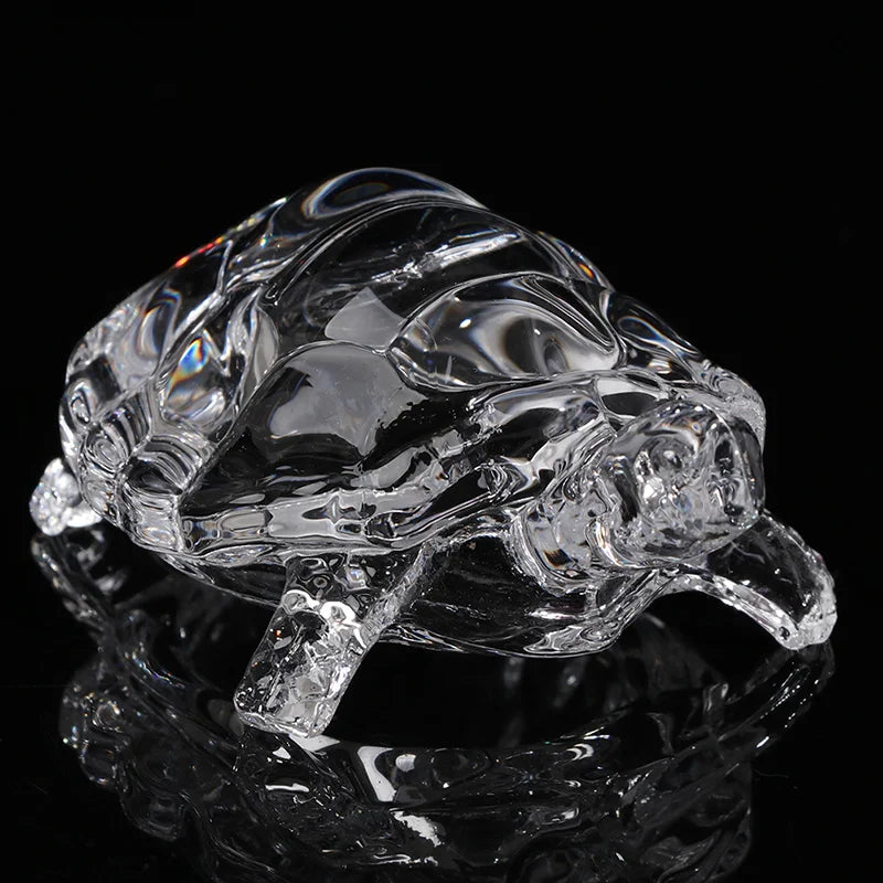 Crystal Tortoise Figurine Feng Shui Ornament For Home Office Decor