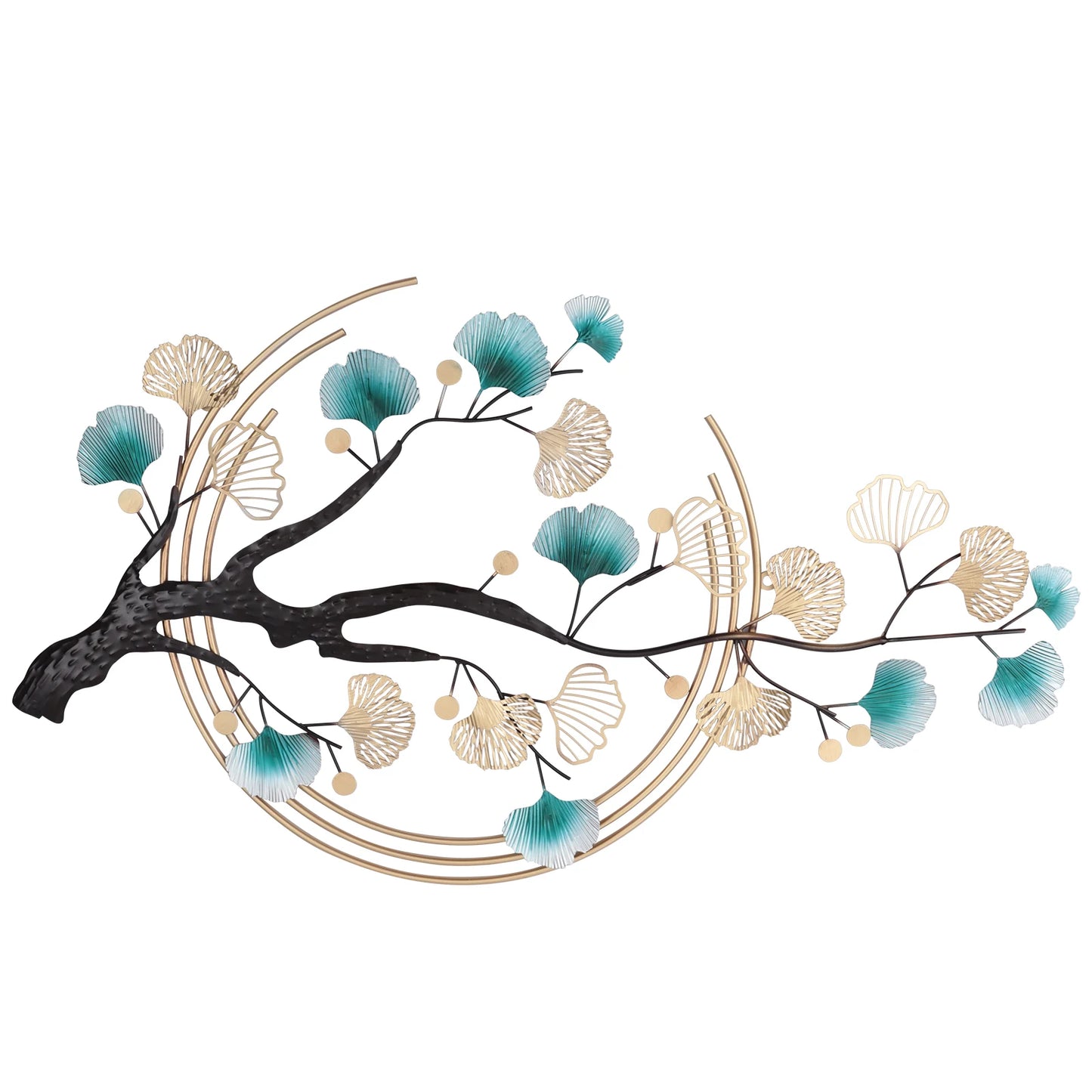 3D Ginkgo Tree Leaf Metal Wall Art Modern Luxury Decor