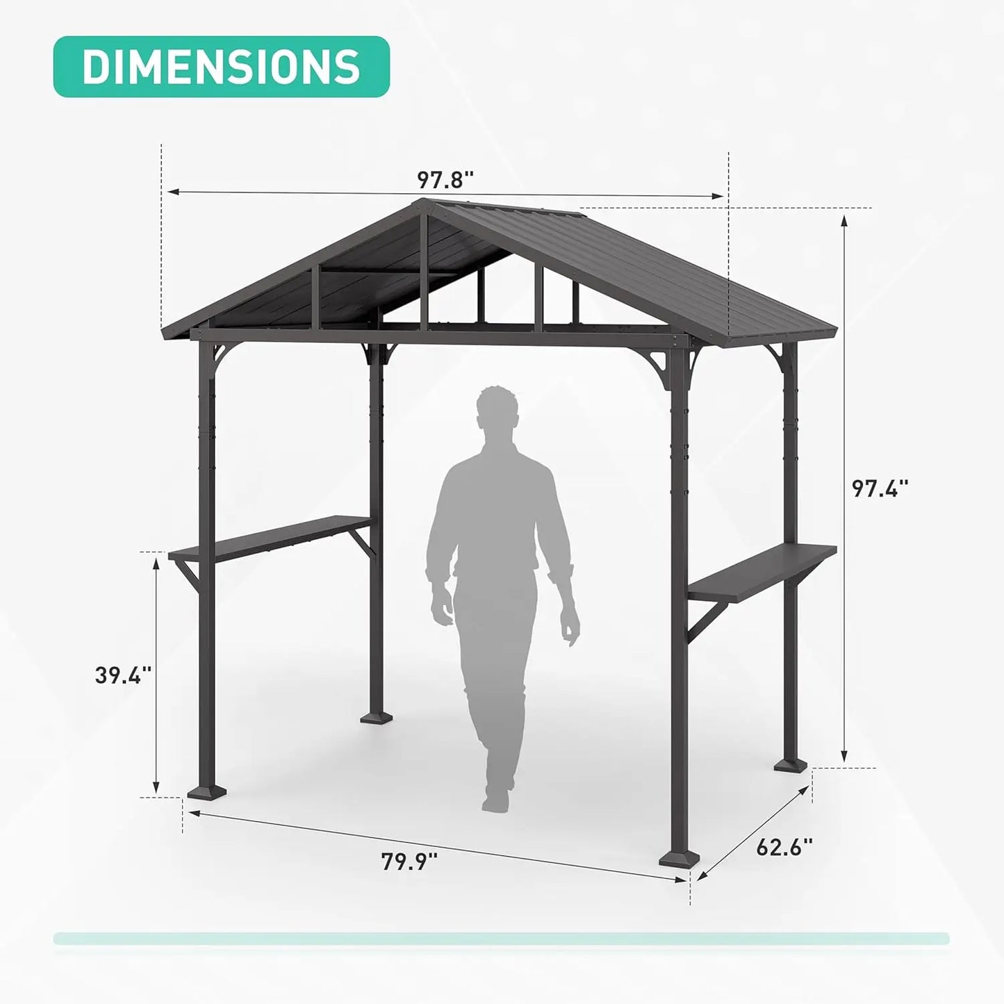 Outdoor Gazebo With Bar And Tool Hooks