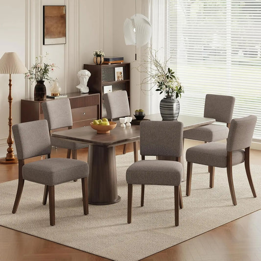 XMSJ Mid Century Dining Chairs Set 6 Upholstered Back