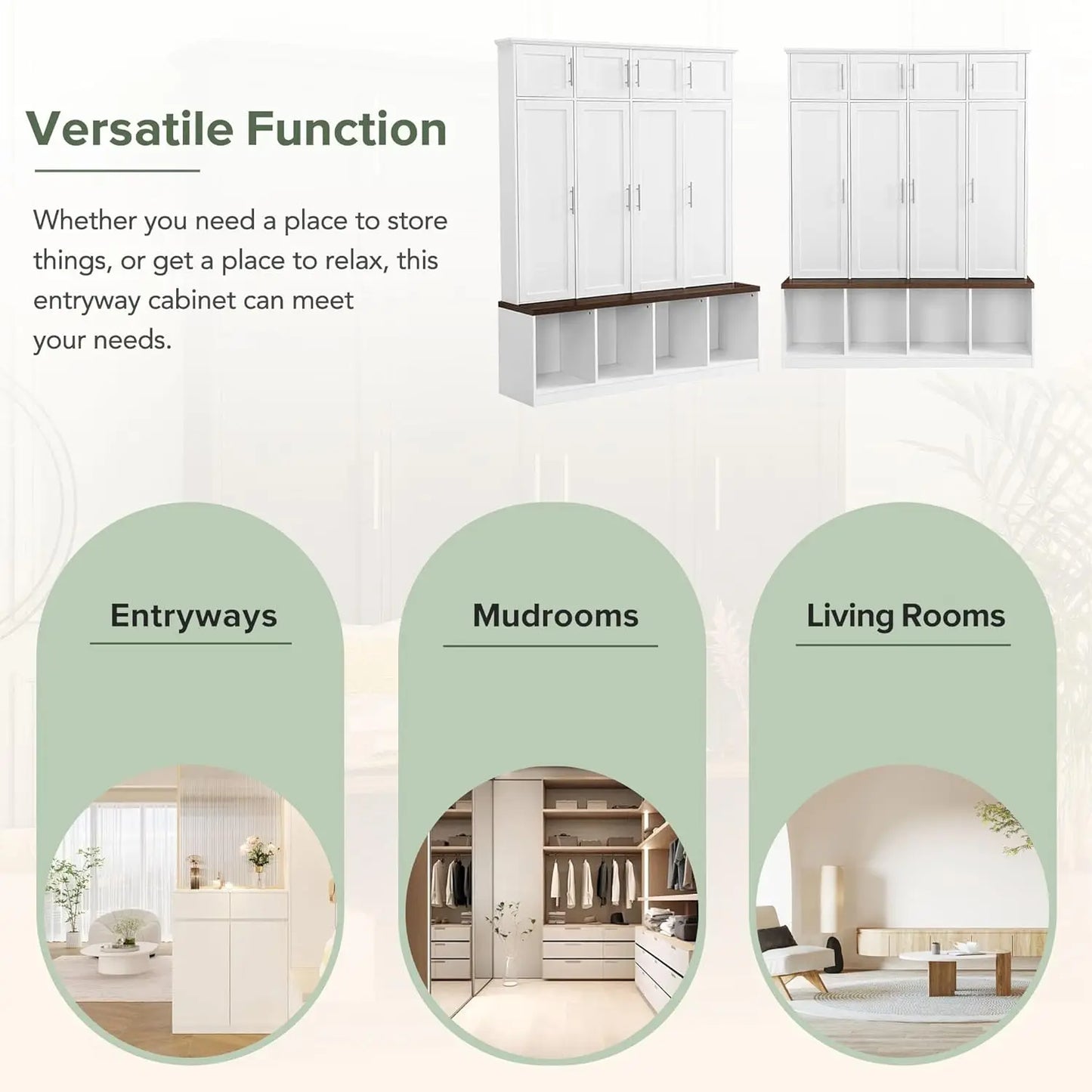 Hall Tree With Hidden Hooks Coat Rack And Shoe Storage
