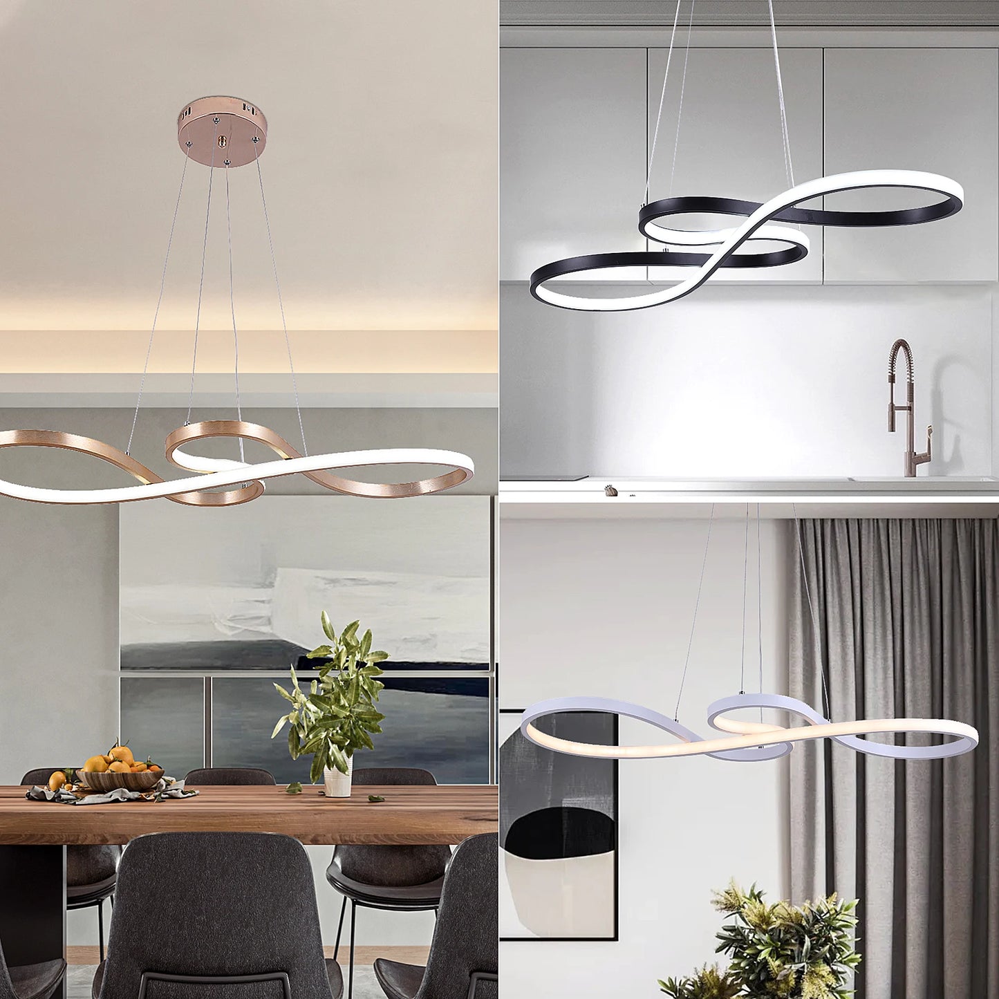 VETRULUS Modern Acrylic LED Pendant Light For Dining And Living