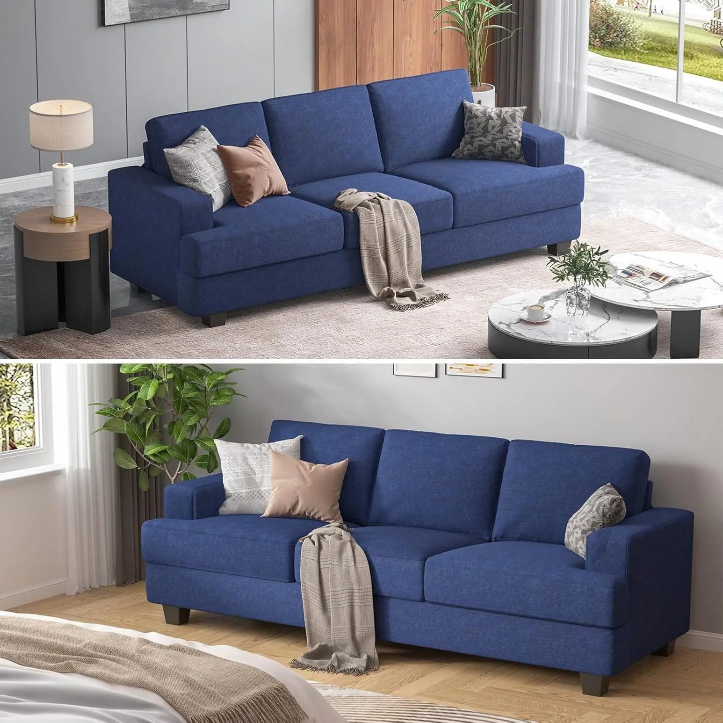 Modern Sofa With Deep Seats For Living Room Easy Assembly