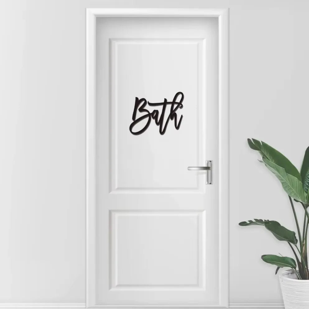 HELLOYOUNG Bath Metal Word Wall Sign For Powder Room