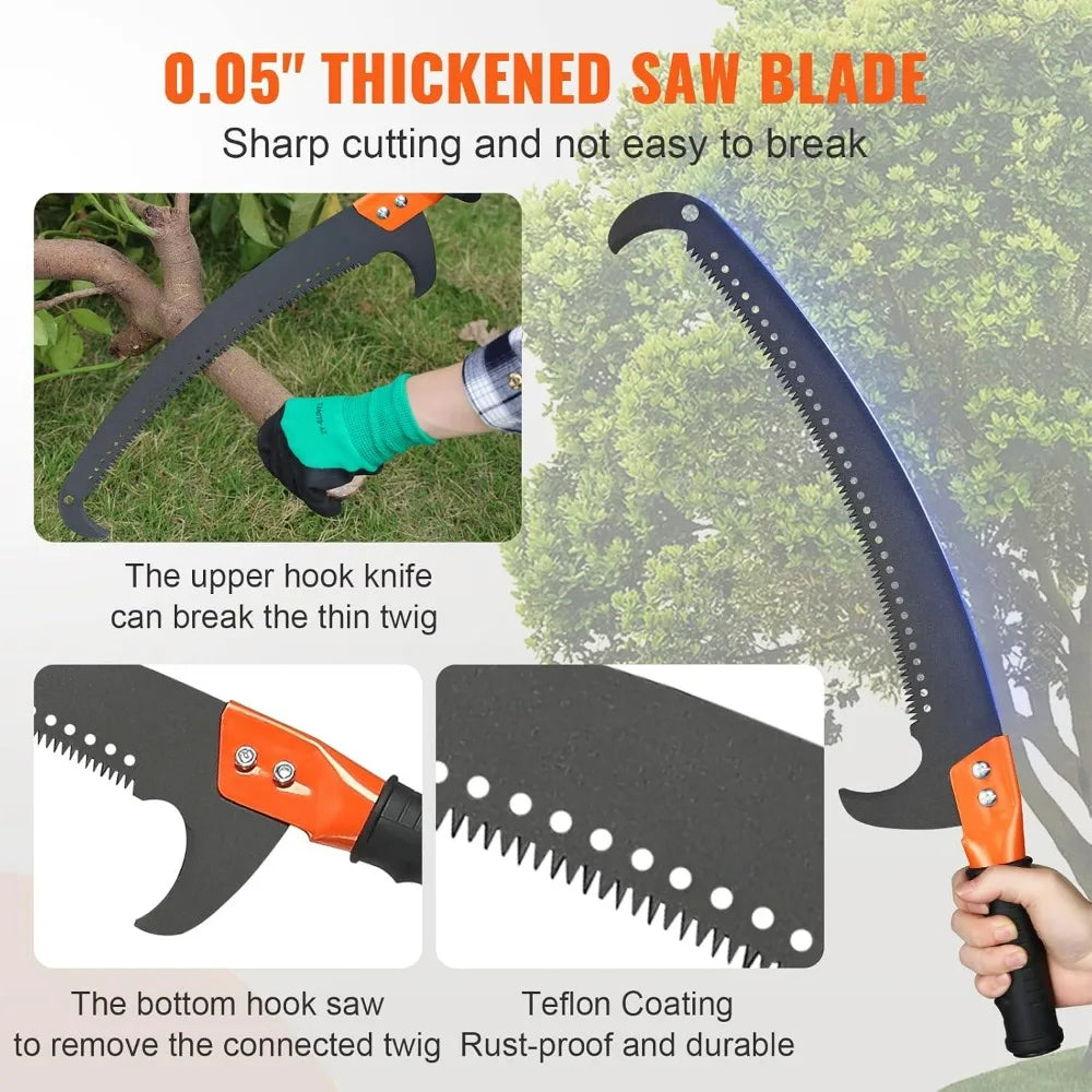 VEVOR Extendable Pole Saw With Fiberglass Handles And Steel Blade