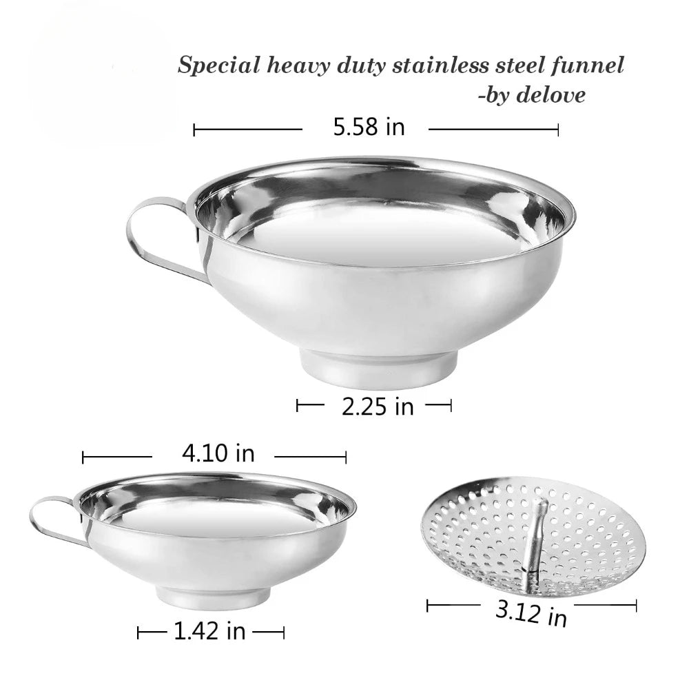 Wide Mouth Mason Jar Canning Funnel With Filter For Kitchen