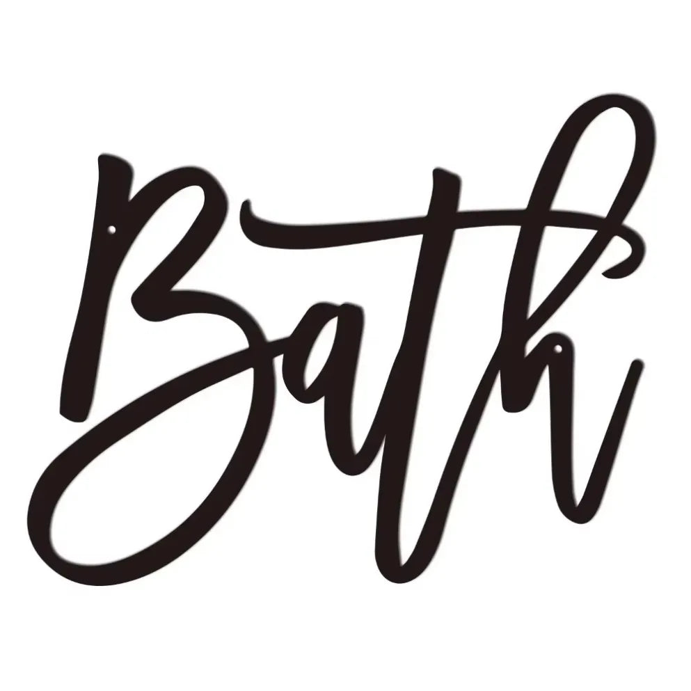 HELLOYOUNG Bath Metal Word Wall Sign For Powder Room