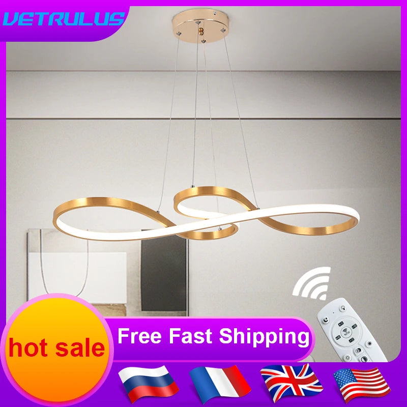 VETRULUS Modern Acrylic LED Pendant Light For Dining And Living