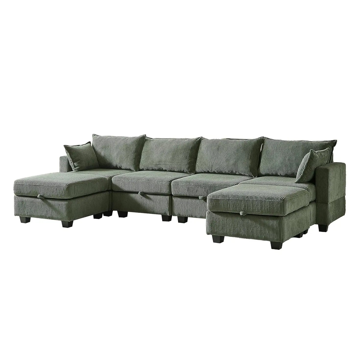 Modular U-Shaped Sectional Sofa With Storage Ottoman