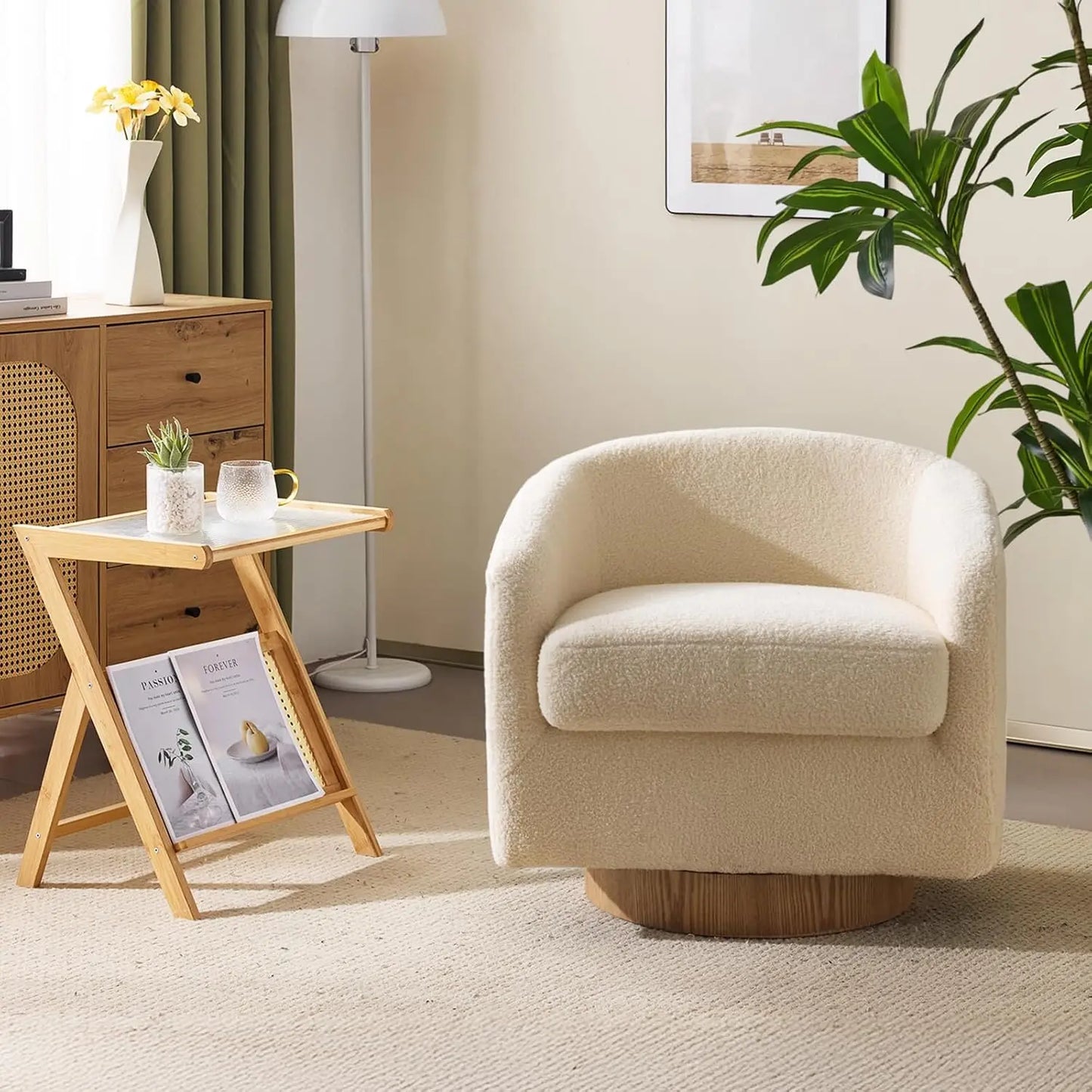 360-Degree Swivel Accent Chairs Set of 2 With Engineered Wood