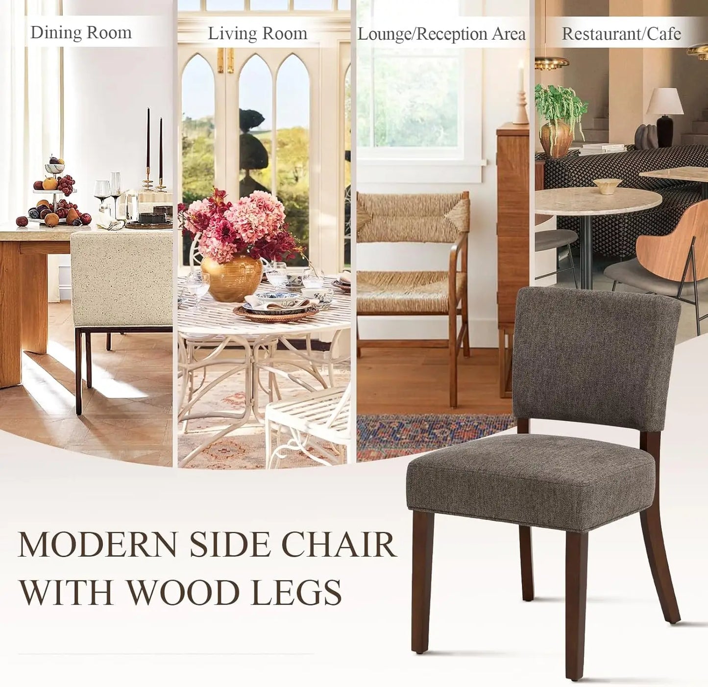 XMSJ Mid Century Dining Chairs Set 6 Upholstered Back